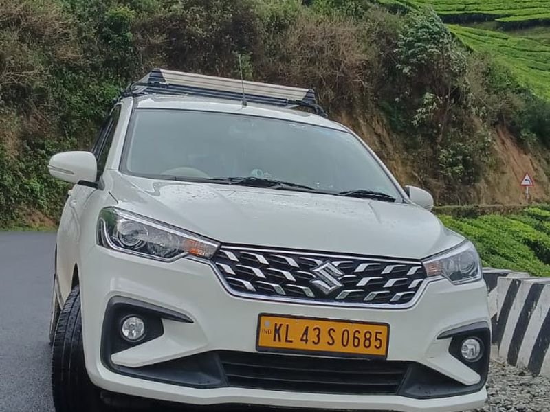 Car amazing view with Munnar hills background view