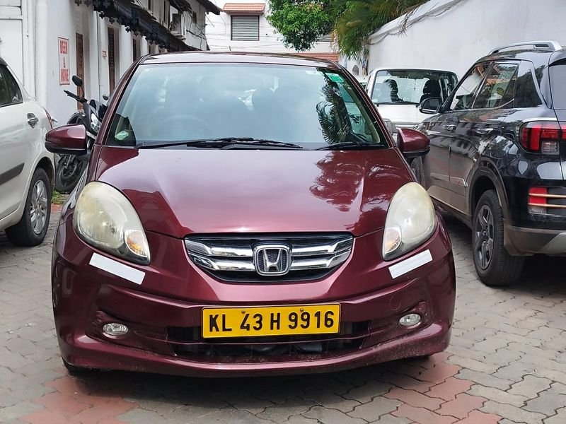 Red color taxi front view