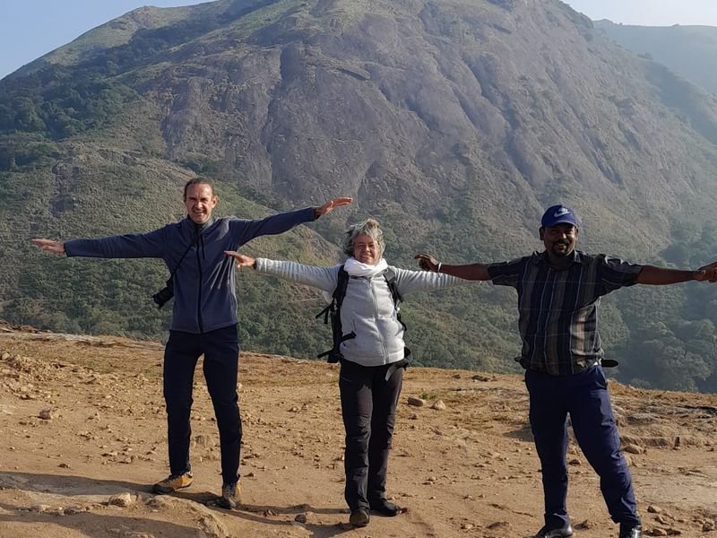 Travellers enjoying during a trekking break