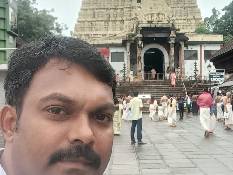 driver at a beautiful temple