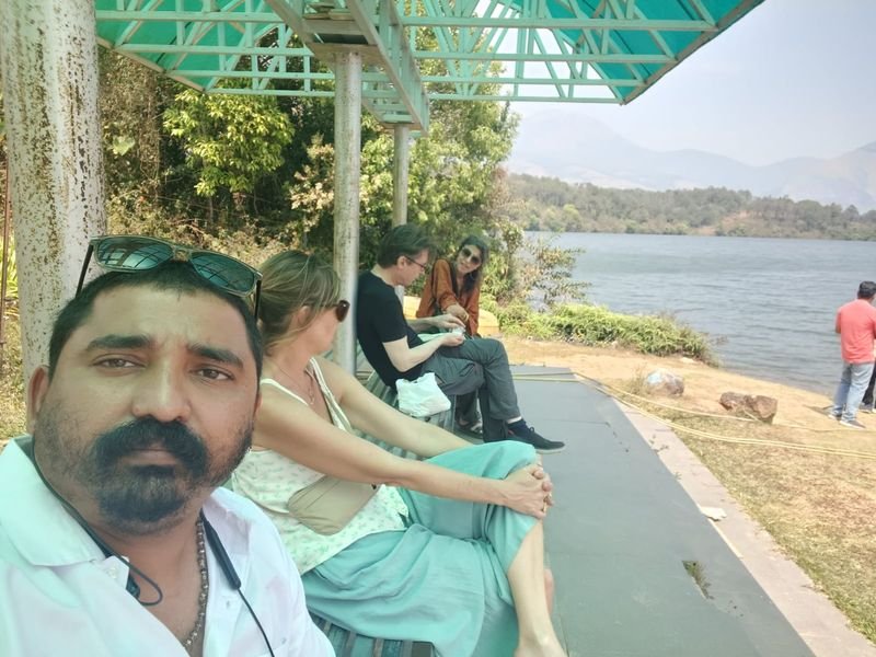 foreign tourist with driver antony